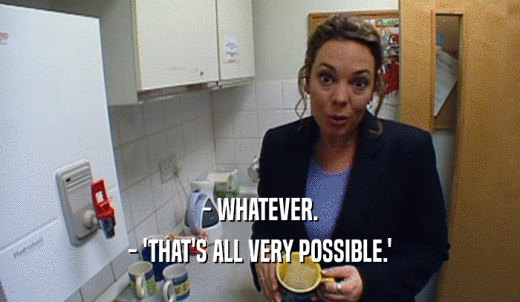 - WHATEVER. - 'THAT'S ALL VERY POSSIBLE.' 
