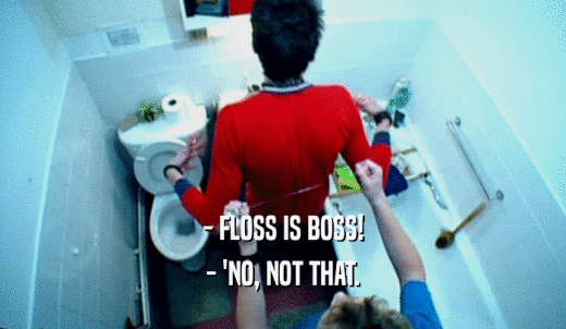 - FLOSS IS BOSS! - 'NO, NOT THAT. 