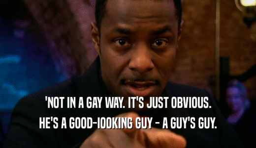 'NOT IN A GAY WAY. IT'S JUST OBVIOUS. HE'S A GOOD-IOOKING GUY - A GUY'S GUY. 