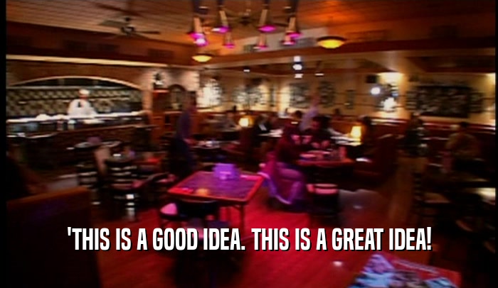'THIS IS A GOOD IDEA. THIS IS A GREAT IDEA!  
