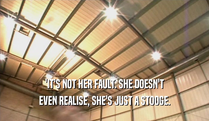 'IT'S NOT HER FAULT. SHE DOESN'T EVEN REALISE, SHE'S JUST A STOOGE. 