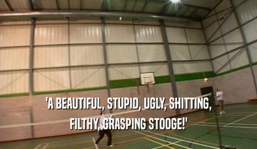 'A BEAUTIFUL, STUPID, UGLY, SHITTING, FILTHY, GRASPING STOOGE!' 