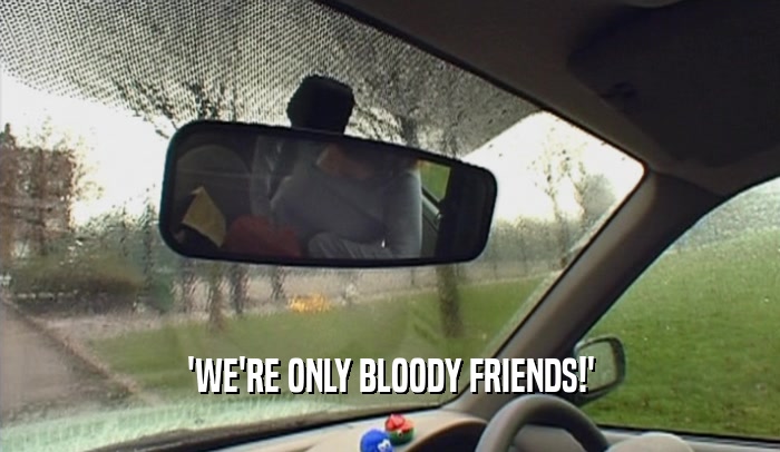 'WE'RE ONLY BLOODY FRIENDS!'
  