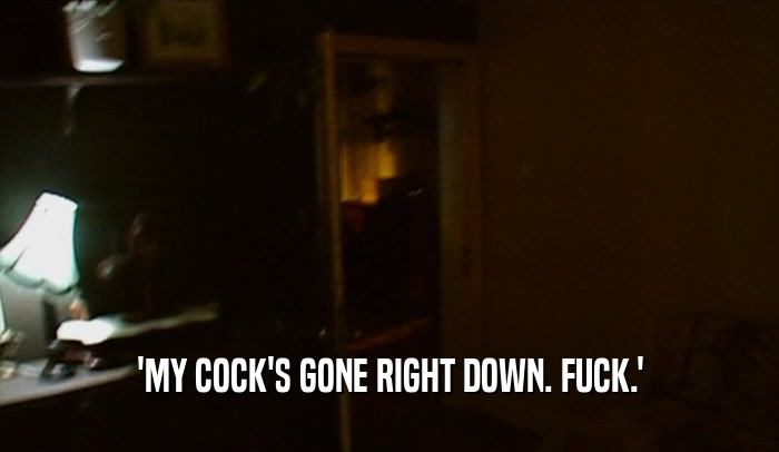 'MY COCK'S GONE RIGHT DOWN. FUCK.'
  