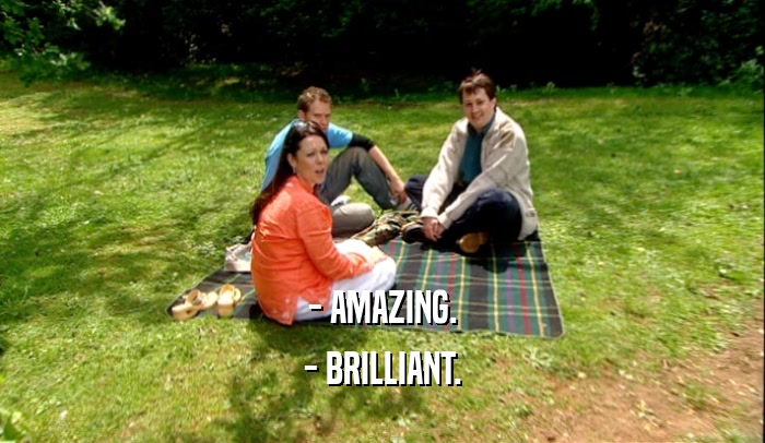 - AMAZING. - BRILLIANT. 