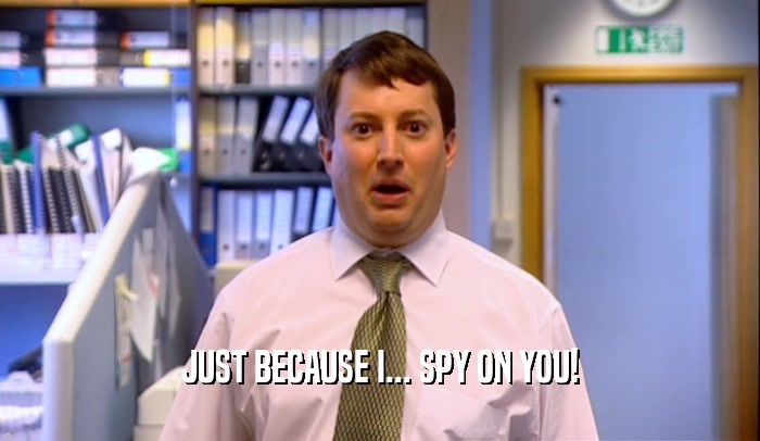 JUST BECAUSE I... SPY ON YOU!  