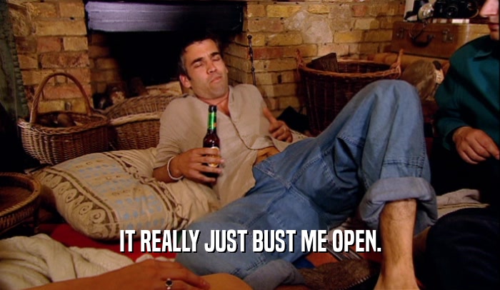IT REALLY JUST BUST ME OPEN.  