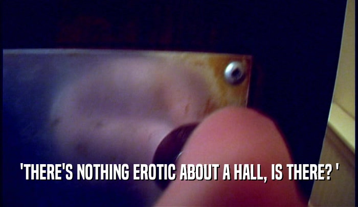 'THERE'S NOTHING EROTIC ABOUT A HALL, IS THERE? '  