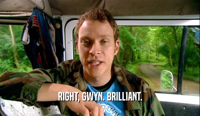 RIGHT, GWYN. BRILLIANT.  