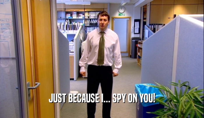 JUST BECAUSE I... SPY ON YOU!  