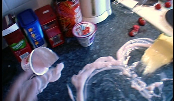 AND... MY... YOGURT? JEZ, WHAT'S HAPPENED TO MY MULLER? 