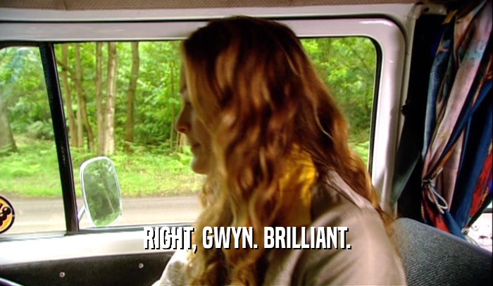 RIGHT, GWYN. BRILLIANT.  