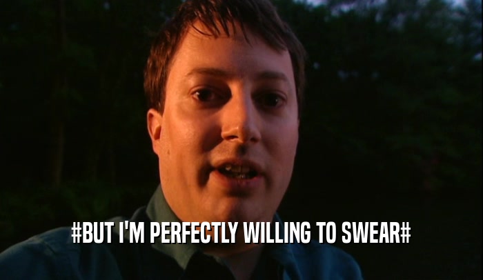 #BUT I'M PERFECTLY WILLING TO SWEAR#  