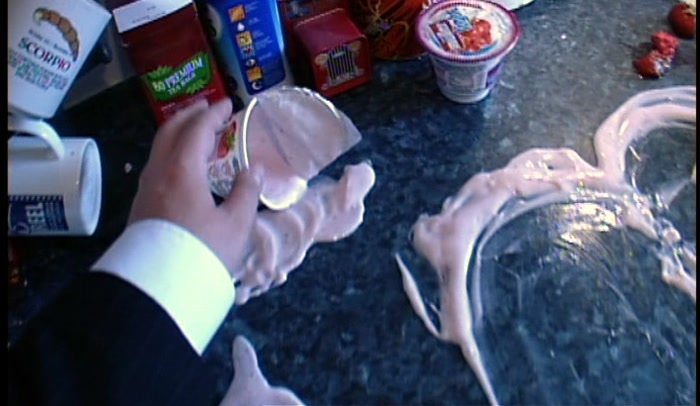 AND... MY... YOGURT? JEZ, WHAT'S HAPPENED TO MY MULLER? 