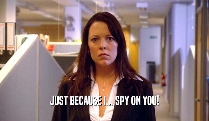 JUST BECAUSE I... SPY ON YOU!  