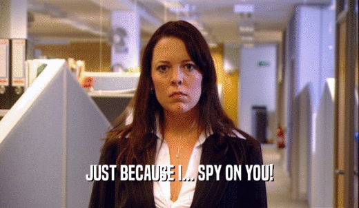 JUST BECAUSE I... SPY ON YOU!  