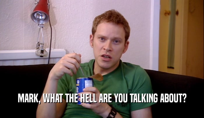 MARK, WHAT THE HELL ARE YOU TALKING ABOUT?  