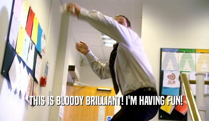 'THIS IS BLOODY BRILLIANT! I'M HAVING FUN!  