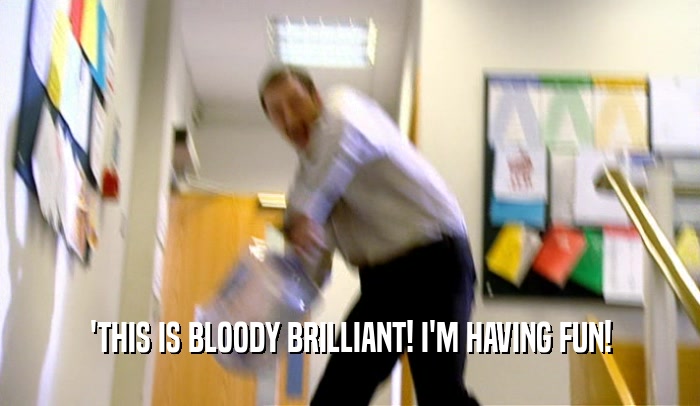 'THIS IS BLOODY BRILLIANT! I'M HAVING FUN!  