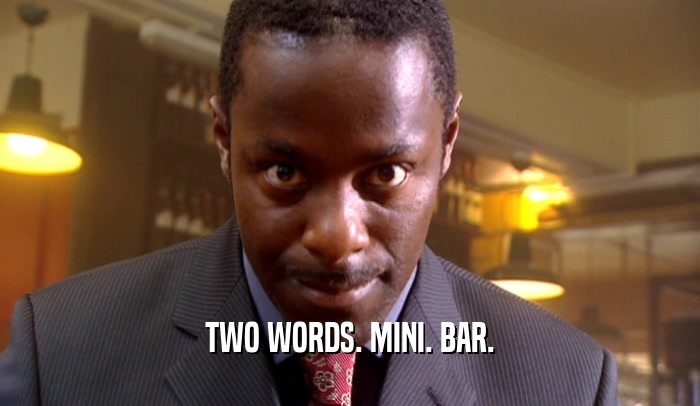 TWO WORDS. MINI. BAR.  