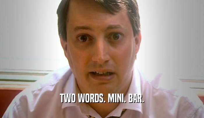 TWO WORDS. MINI. BAR.  