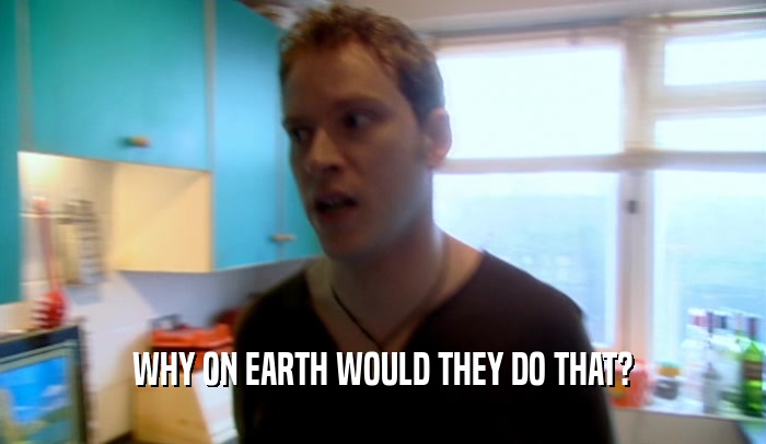WHY ON EARTH WOULD THEY DO THAT?  