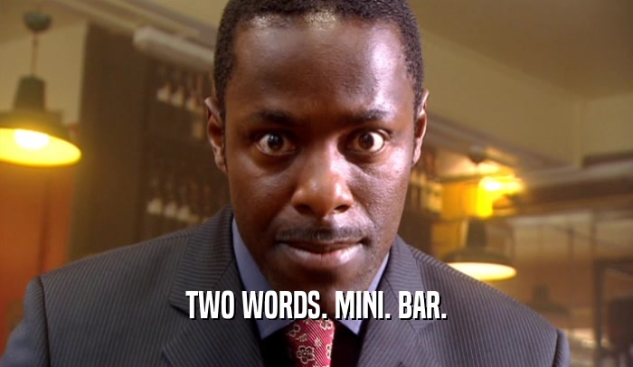 TWO WORDS. MINI. BAR.  