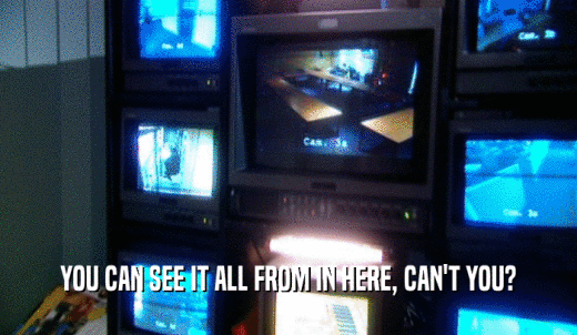 YOU CAN SEE IT ALL FROM IN HERE, CAN'T YOU?  