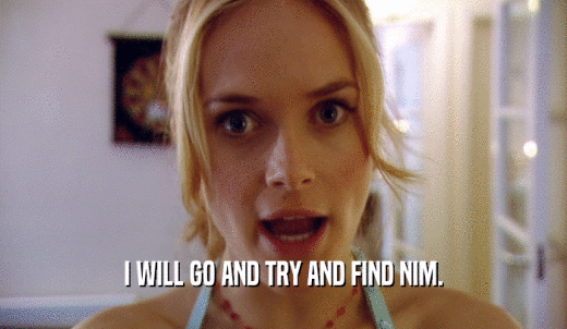 I WILL GO AND TRY AND FIND NIM.  