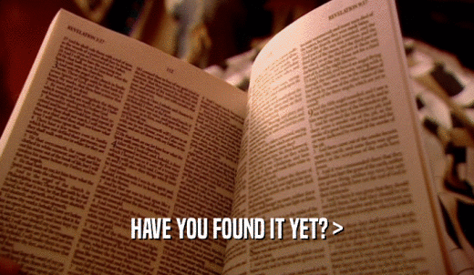 HAVE YOU FOUND IT YET? >  