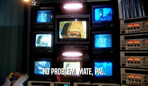 NO PROBLEM, MATE, PAL.  