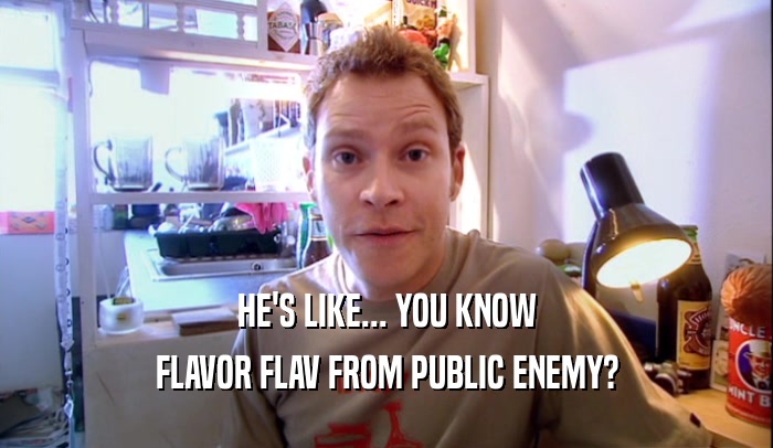 HE'S LIKE... YOU KNOW FLAVOR FLAV FROM PUBLIC ENEMY? 