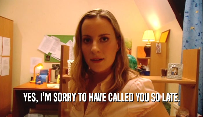 YES, I'M SORRY TO HAVE CALLED YOU SO LATE.  