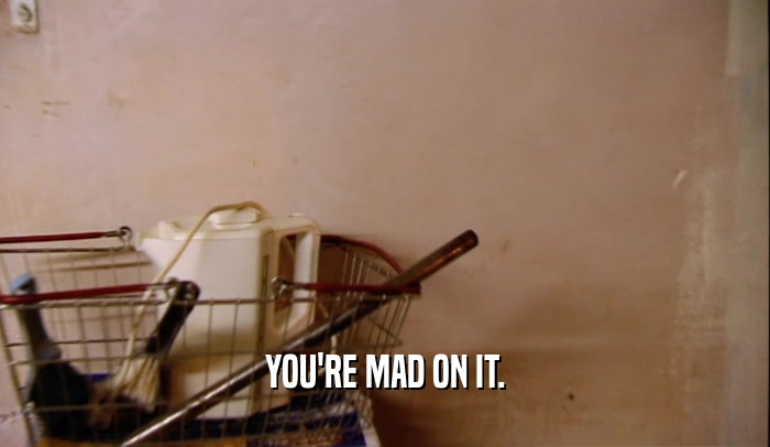 YOU'RE MAD ON IT.  