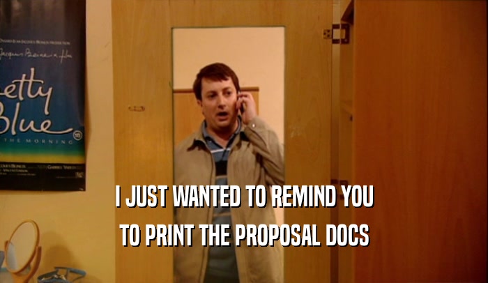 I JUST WANTED TO REMIND YOU TO PRINT THE PROPOSAL DOCS 
