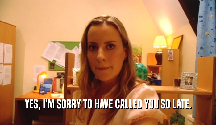 YES, I'M SORRY TO HAVE CALLED YOU SO LATE.  