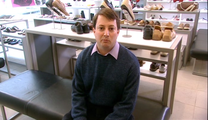 I DID THINK BROWN BROGUES, BUT I'D LOOK LIKE A SPIV. 
