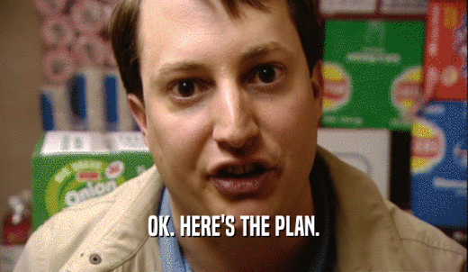 OK. HERE'S THE PLAN.  