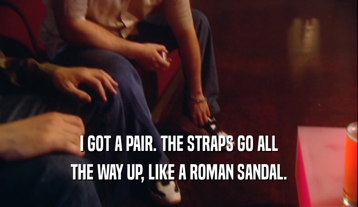 I GOT A PAIR. THE STRAPS GO ALL THE WAY UP, LIKE A ROMAN SANDAL. 
