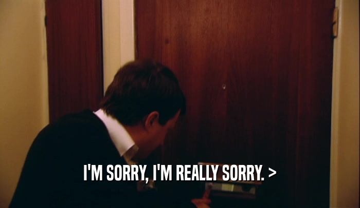 I'M SORRY, I'M REALLY SORRY. >  