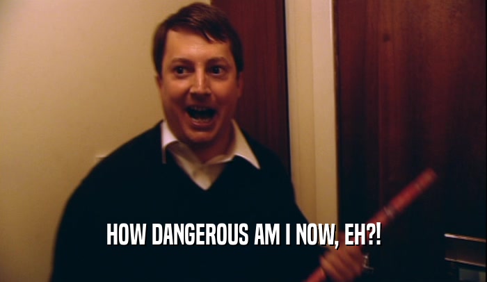 HOW DANGEROUS AM I NOW, EH?!  