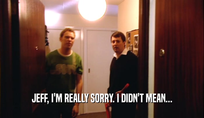 JEFF, I'M REALLY SORRY. I DIDN'T MEAN...  