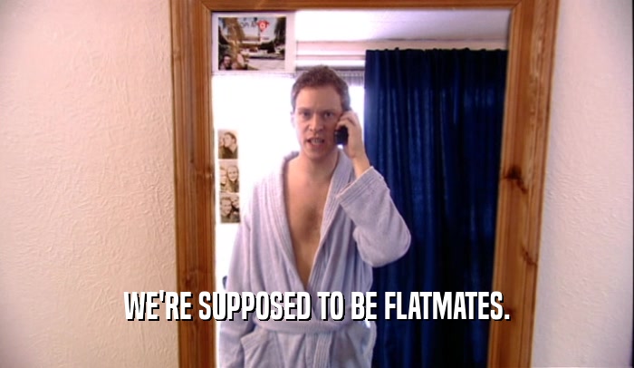 WE'RE SUPPOSED TO BE FLATMATES.  