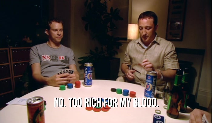 NO. TOO RICH FOR MY BLOOD.  
