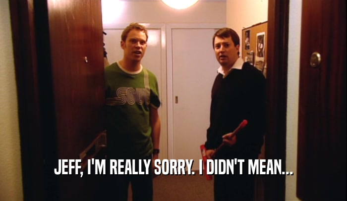 JEFF, I'M REALLY SORRY. I DIDN'T MEAN...  