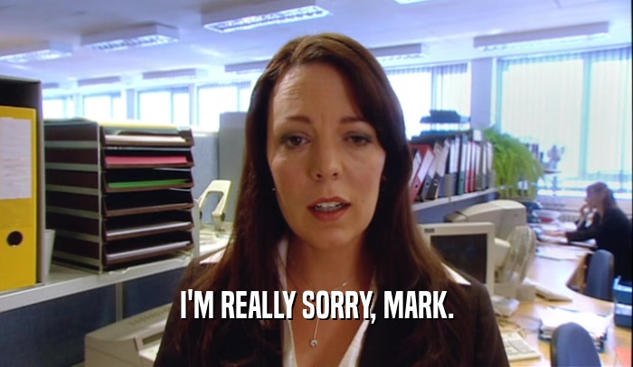 I'M REALLY SORRY, MARK.  