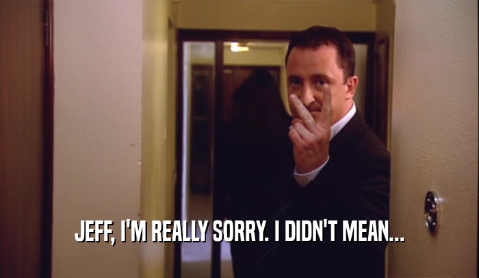 JEFF, I'M REALLY SORRY. I DIDN'T MEAN...  