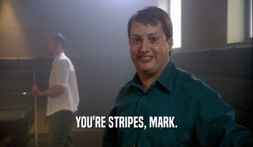 YOU'RE STRIPES, MARK.  
