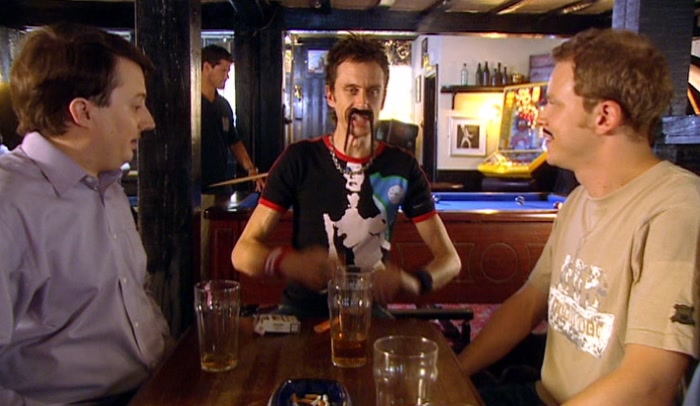 NO DANGER, MY FRIEND, NO DANGER! JUST A LOAD OF OLD MATES IN THE BOOZER LOVING IT! 