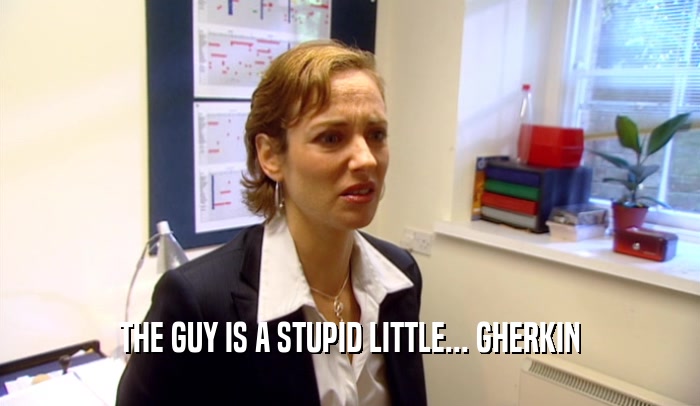 THE GUY IS A STUPID LITTLE... GHERKIN  